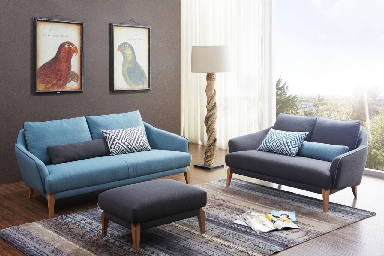 Sleek modern sofa set