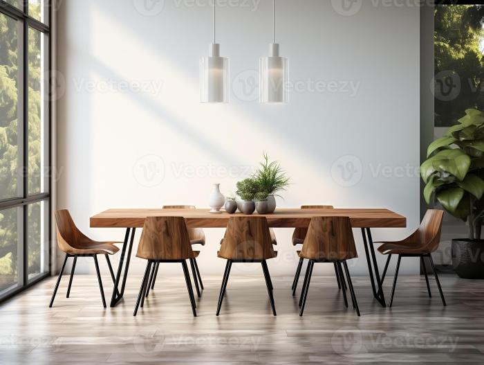 Contemporary minimalist table and chairs